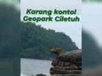 Objek wisata Karang Kontol di Kawasan Geopark Ciletuh tepatnya di Legon Pandan Desa Mandrajaya, Kecamatan Ciemas, Kabupaten Sukabumi. | Foto: Istimewa