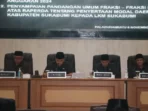 Bupati Sukabumi Marwan Hamami hadiri Rapat Paripurna DPRD beragendakan salah satunya penyampaian nota pengantar Raperda APBD 2024. (Sumber : Dokpim Pemkab Sukabumi)